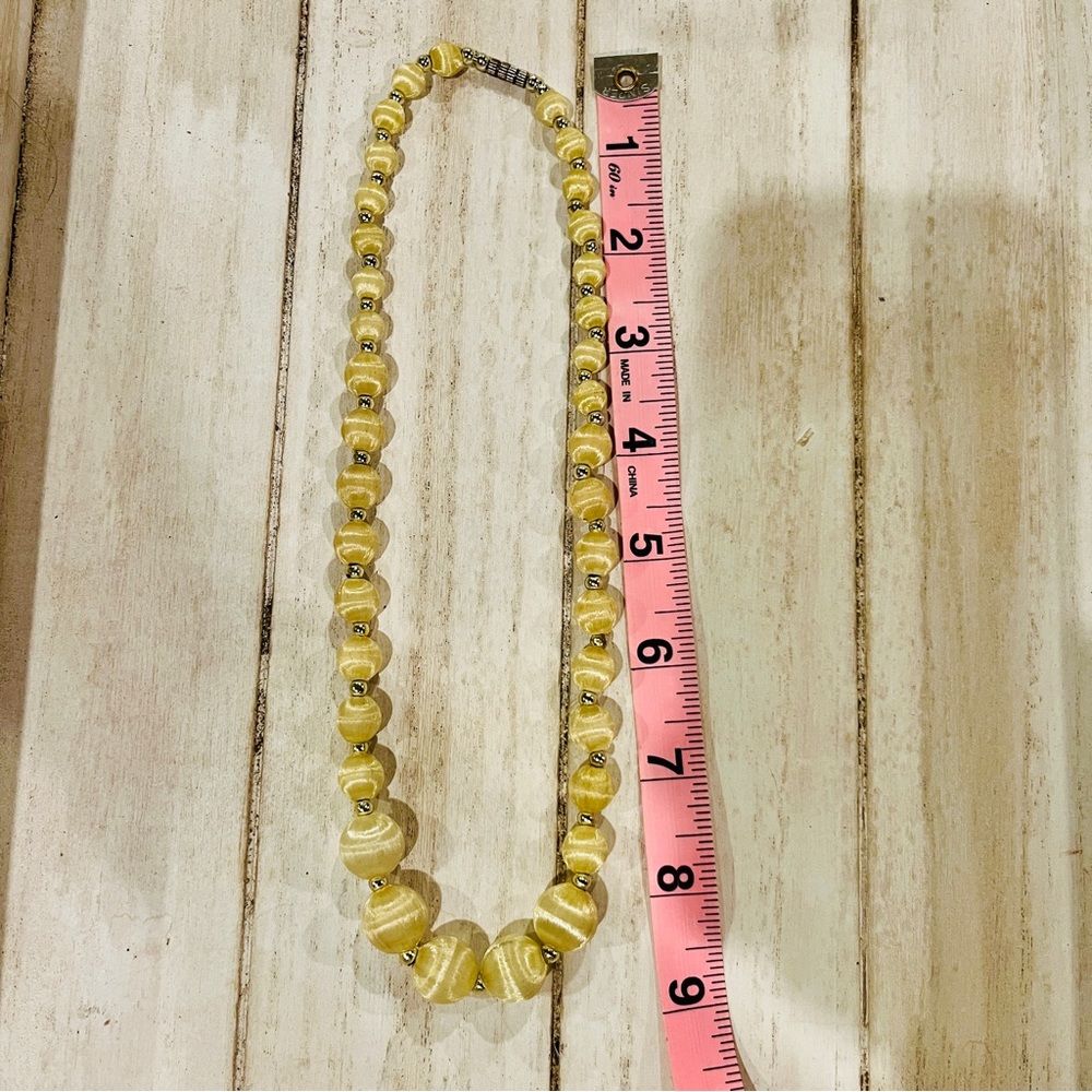 Vintage Lemon Swirl Beaded Necklace